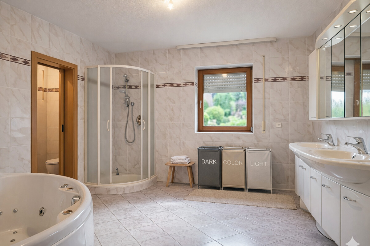 Bad mit Toilette KI-Beispiel